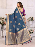 Attractive Soft Silk  Navy Blue Color Saree
