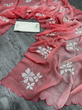 New Partywear Shaded Crunchy Silk Saree with Dual Sequin Work & Satin Silk Blouse  women's fashion mart
