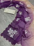 New Partywear Shaded Crunchy Silk Saree with Dual Sequin Work & Satin Silk Blouse  women's fashion mart