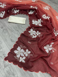 New Partywear Shaded Crunchy Silk Saree with Dual Sequin Work & Satin Silk Blouse  women's fashion mart