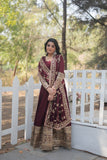 RADIANT DARK MAROON SUIT SET 142 -GOWN XS [34] women's fashion mart