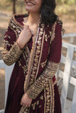 RADIANT DARK MAROON SUIT SET 142 -GOWN XS [34] women's fashion mart