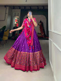 Charming Tussar Silk Printed Foil Worked Lehenga Choli Set - women's fashion mart