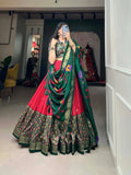 Charming Tussar Silk Printed Foil Worked Lehenga Choli Set - women's fashion mart