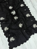 Latest Partywear Look Vichitra Silk Sequence Work Saree  women's fashion mart