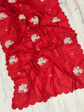 Latest Partywear Look Vichitra Silk Sequence Work Saree  women's fashion mart