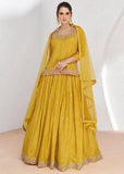 Exquisite Yellow Chinon Embroidered Lehenga Choli - women's fashion mart