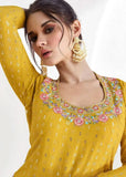 Exquisite Yellow Chinon Embroidered Lehenga Choli - women's fashion mart