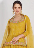Exquisite Yellow Chinon Embroidered Lehenga Choli - women's fashion mart