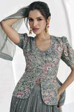 Graceful Grey Georgette Embroidered Party Wear Lehenga Choli - women's fashion mart