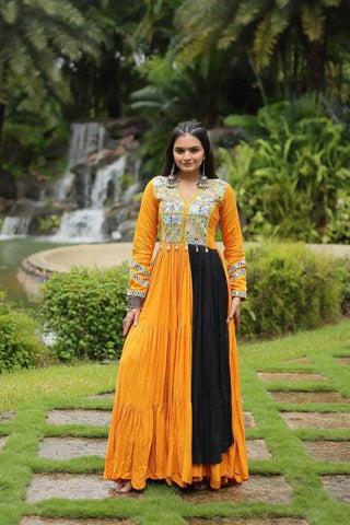 This With Outstanding Yellow Gown -Gowns L women's fashion mart