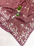 New Partywear Look Fancy Designer Cotton Tread Work Embroidery Saree With Super Blouse  women's fashion mart