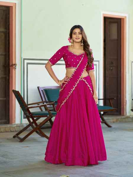 Pink Color Indian Wear Lehenga Choli