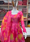Pink Organza Silk Anarkali Suit with Gota Patti Dupatta - women's fashion mart