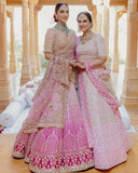 Pink Premium Banarasi Satin Zari Silk Padding Embellished With Premium Coding Lehenga Choli - Inspired | Ready To Wear - women's fashion mart