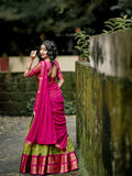 Pista Color Zari Weaving Work Kanchipuram South Culture  women's fashion mart