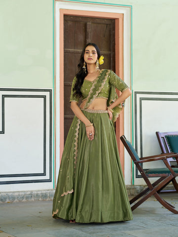 Festival Wear Chinon Lehenga Choli