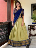 Pista Color Kanchipuram Lehenga Choli with Elegant Zari Weaving  women's fashion mart