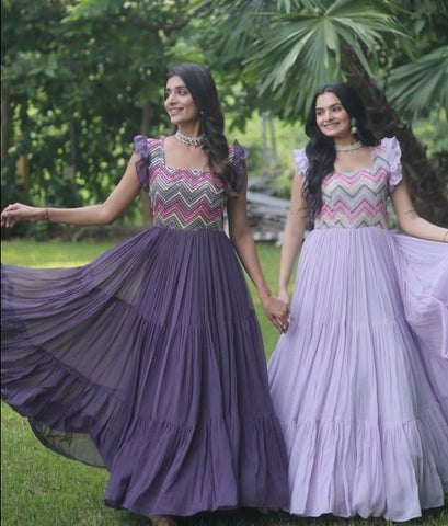 Precious Faux Georgette Seqiuns  Embroidered Function Wear Gown - women's fashion mart