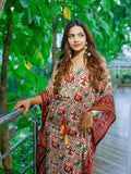 Maroon Color Bandhani Printed Pure Gaji Silk Kaftan -kaftan kurta Default Title women's fashion mart
