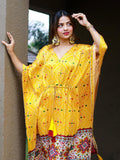 Mustered Color Digital Print Pure Gaji Silk Kaftan -kaftan online Default Title women's fashion mart