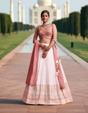 Pure georgette lehenga with Lakhnavi embroidery. - women's fashion mart
