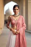 Pure georgette lehenga with Lakhnavi embroidery. - women's fashion mart