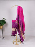 Purple Color Printed With Lagadi Patta Gaji Silk Dupatta