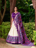 Purple Color Patola Print With Tussar Silk Lehenga Choli - women's fashion mart