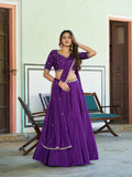 Indian Wedding Wear Chinon Lehenga