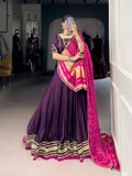 Purple Color Lace Touch Up Silk Georgette Chaniya Choli