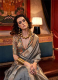 Graceful Chiffon Hand Weaved Grey Classic Saree - women's fashion mart