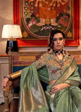 Extraordinary Chiffon Hand Weaved Pastel Green Classic Saree - women's fashion mart