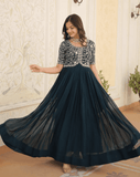 Rama georgette Embroidered A-line gown -Gowns M / Rama women's fashion mart