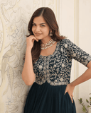 Rama georgette Embroidered A-line gown -Gowns M / Rama women's fashion mart