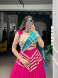 Pink Color Sequince Lace Touch Up Rayon Lehenga Choli
