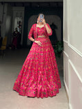 Pink Color Floral Print With Gota Patti Touch up Tussar Silk Two piece Chaniya Choli - women's fashion mart