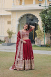 Red Georgette Sequins and Embroidered lehenga choli -Lehenga Choli S women's fashion mart