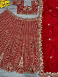 Red Premium Silk Embellished With Beautiful Thread Embroidery Work - inspired | Ready To Wear - women's fashion mart