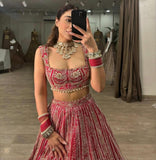 Red Premium Silk Embellished With Beautiful Thread Embroidery Work - inspired | Ready To Wear - women's fashion mart
