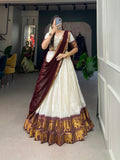 Regal Elegance White and Maroon Lehenga Choli Set - women's fashion mart