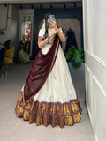Regal Elegance White and Maroon Lehenga Choli Set - women's fashion mart