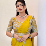 Fancy work ready to wear saree  women's fashion mart