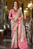Pleasing Pink Banarasi Silk Digital Printed Traditional Saree - women's fashion mart