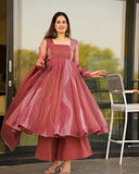 Salmon Premium Quality Anarkali Suit Set - women's fashion mart