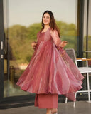 Salmon Premium Quality Anarkali Suit Set - women's fashion mart