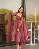 Salmon Premium Quality Anarkali Suit Set - women's fashion mart