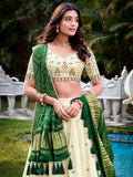 Square Design With Sequince And Thread Embroidery Work Khadi Cotton Lehenga Choli