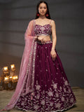 Silver - Golden Sequin,Thread & Coding Embroiderey Pure Chiffon Semi - Stitched Lehenga Choli - women's fashion mart