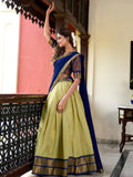 Pista Color Kanchipuram Lehenga Choli with Elegant Zari Weaving  women's fashion mart